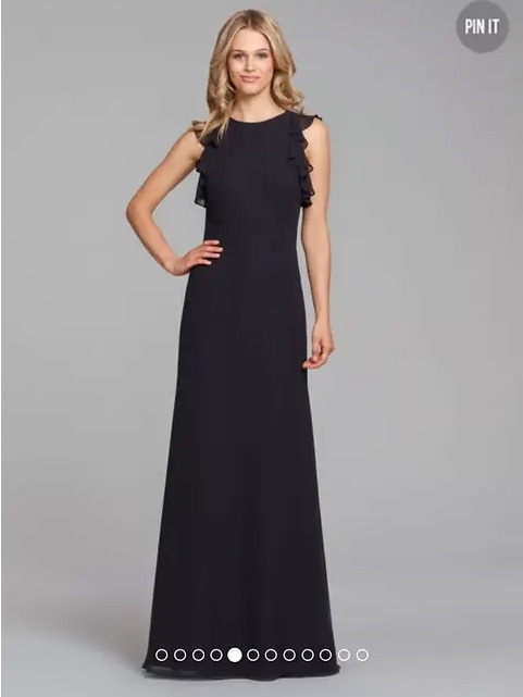 Occasion Black Maxi Dress With Ruffle Shoulder Detail